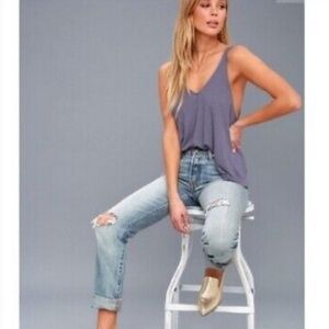 NEW Free People Dani Essential Women's Dusty Iris Flowy Tank Tops Women’s Large